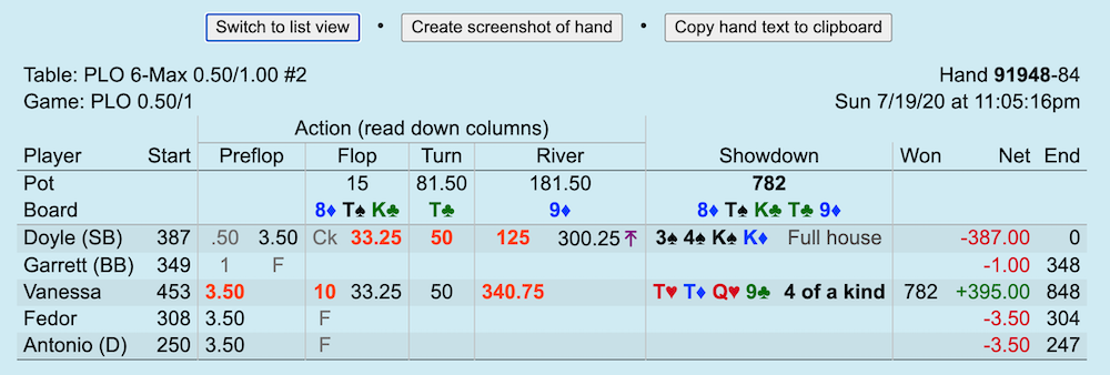 Hand viewer in grid view